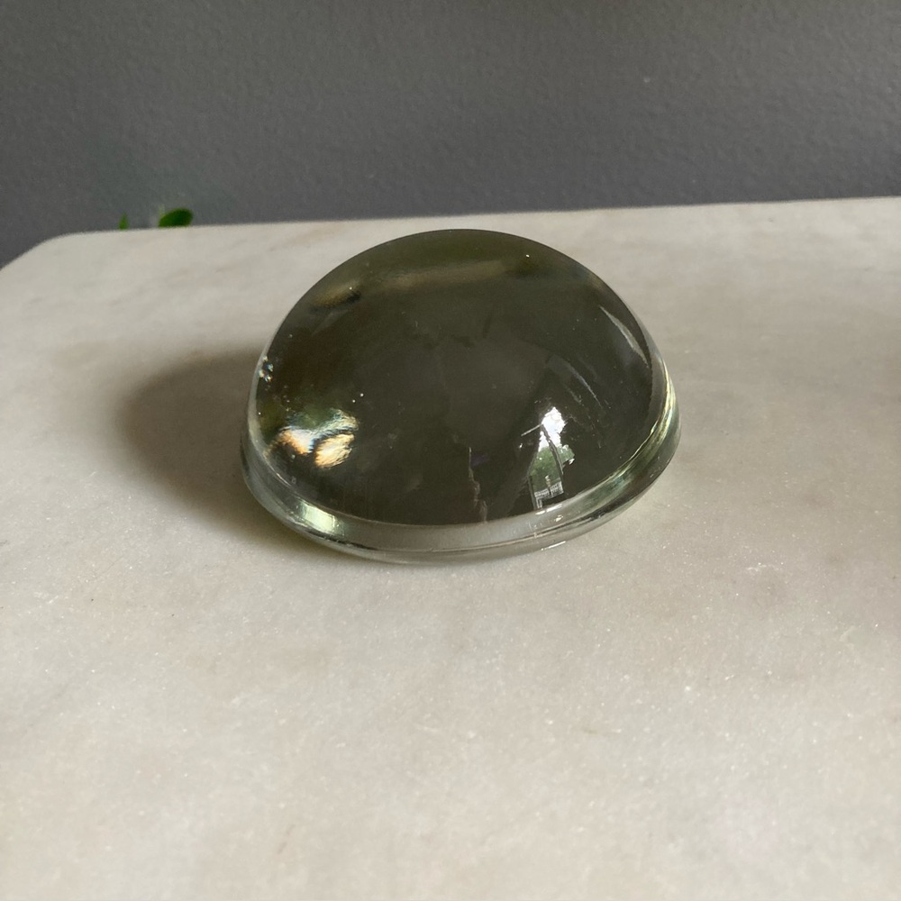Vintage Glass Dome Paperweight - Clear